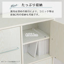 扉付きカラーボックス〔2枚扉〕 ディスプレイラック 2枚 扉付き 可動棚 本棚 雑誌 漫画 収納棚 A4 対応 北欧 ぼん家具