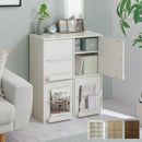 扉付きカラーボックス〔4枚扉〕 ディスプレイラック 4枚 扉付き 可動棚 本棚 雑誌 漫画 大容量 A4 対応 北欧 ぼん家具