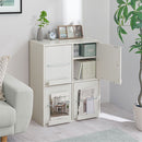 扉付きカラーボックス〔4枚扉〕 ディスプレイラック 4枚 扉付き 可動棚 本棚 雑誌 漫画 大容量 A4 対応 北欧 ぼん家具