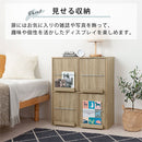 扉付きカラーボックス〔4枚扉〕 ディスプレイラック 4枚 扉付き 可動棚 本棚 雑誌 漫画 大容量 A4 対応 北欧 ぼん家具