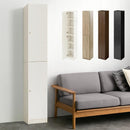 シンプル木製ラック幅30cm〔扉付き〕 本棚 ハイタイプ スリム 扉付き 6段 可動棚 ラック コミック 漫画 大容量 A4サイズ ぼん家具