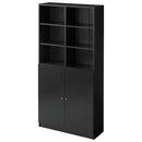 シンプル木製ラック幅90cm〔扉付き〕 本棚 ハイタイプ 扉付き 6段 可動棚 ラック コミック 漫画 大容量 A4 対応 北欧 ぼん家具