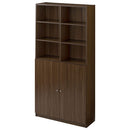 シンプル木製ラック幅90cm〔扉付き〕 本棚 ハイタイプ 扉付き 6段 可動棚 ラック コミック 漫画 大容量 A4 対応 北欧 ぼん家具