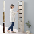 ハイタイプ本棚〔幅30cm〕 本棚 ハイタイプ スリム 8段 可動棚 薄型 木目調 ラック コミック 漫画 大容量 ぼん家具