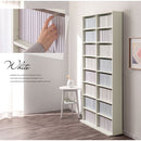 ハイタイプ本棚〔幅90cm〕 本棚 ハイタイプ 8段 可動棚 薄型 収納棚 木目調 ラック コミック 漫画 大容量 ぼん家具