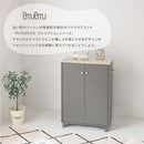 キャスター付き収納ラック 本棚 扉付き キャスター付き 3段 可動棚 韓国インテリア グレージュ PUTUPUTU