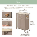 キャスター付き収納ラック 本棚 扉付き キャスター付き 3段 可動棚 韓国インテリア グレージュ PUTUPUTU