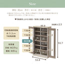 ガラス扉キャビネット〔2扉タイプ〕 ガラスキャビネット 2扉付き 6段 可動棚 韓国インテリア グレージュ 本棚 PUTUPUTU