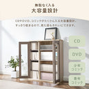 ガラス扉キャビネット〔3扉タイプ〕 ガラスキャビネット 3扉付き 6段 可動棚 韓国インテリア グレージュ 本棚 PUTUPUTU