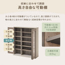 ガラス扉キャビネット〔3扉タイプ〕 ガラスキャビネット 3扉付き 6段 可動棚 韓国インテリア グレージュ 本棚 PUTUPUTU