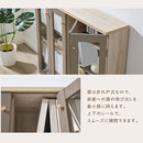 ガラス扉キャビネット〔4扉タイプ〕 本棚 書棚 ガラスキャビネット ガラス扉 ディスプレイラック コミック収納 ガラスショーケース 約 幅106cm 奥行26.2cm 高さ95cm カップボード CD DVD PUTUPUTU