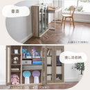 ガラス扉キャビネット〔4扉タイプ〕 本棚 書棚 ガラスキャビネット ガラス扉 ディスプレイラック コミック収納 ガラスショーケース 約 幅106cm 奥行26.2cm 高さ95cm カップボード CD DVD PUTUPUTU