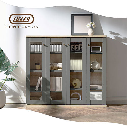 ガラス扉キャビネット〔4扉タイプ〕