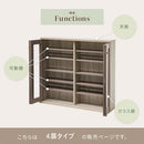 ガラス扉キャビネット〔4扉タイプ〕 本棚 書棚 ガラスキャビネット ガラス扉 ディスプレイラック コミック収納 ガラスショーケース 約 幅106cm 奥行26.2cm 高さ95cm カップボード CD DVD PUTUPUTU