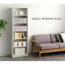 シンプル木製ラック幅60cm 本棚 ハイタイプ 6段 可動棚 木目調 ラック コミック 漫画 大容量 A4サイズ 対応 ぼん家具