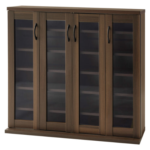 ガラス扉キャビネット 4扉タイプ キャビネット おしゃれ ぼん家具