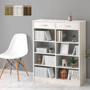 引き出し付き木製ラック 本棚 引き出し付き ラック 4段 可動棚  収納棚 木目調 コミック 大容量 コンパクト ぼん家具