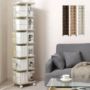 マルチタワーラック〔オープンタイプ〕 本棚 回転 タワー ラック 9段 可動棚 キャスター コミック 漫画 ㏅ 大容量 ディスプレイ ぼん家具