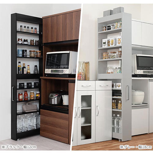 すき間ワゴンラック ハイタイプ 幅10～20cm キッチン収納 おしゃれ