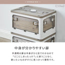 折りたたみ収納ボックス 扉付き ロック付き 5面開き クリア コンテナボックス ぼん家具