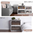 折りたたみ収納ボックス 扉付き ロック付き 5面開き クリア コンテナボックス ぼん家具