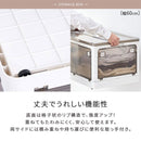 折りたたみ収納ボックス 扉付き ロック付き 5面開き クリア コンテナボックス ぼん家具