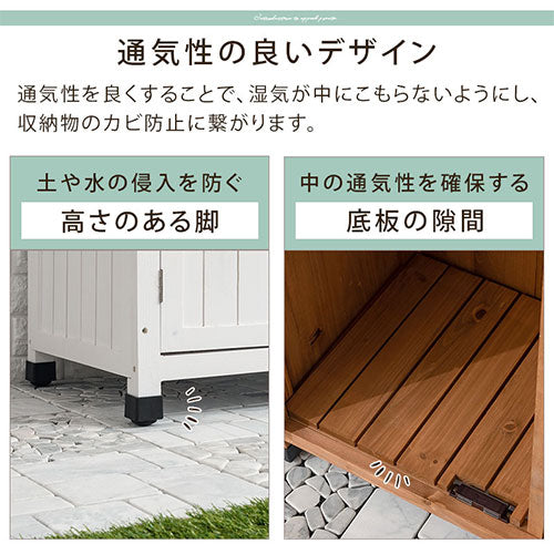 天然木ウッドストッカー〔大サイズ〕 屋外収納庫 物置 北欧 倉庫