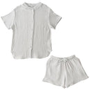 パジャマ〔半袖・レディース〕 パジャマ レディース 半袖 半ズボン S M L ルームウエア セット レディースパジャマ 3重ガーゼ 綿100% コットン 部屋着 前開き おしゃれ recorela ぼん家具