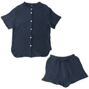 パジャマ〔半袖・レディース〕 パジャマ レディース 半袖 半ズボン S M L ルームウエア セット レディースパジャマ 3重ガーゼ 綿100% コットン 部屋着 前開き おしゃれ recorela ぼん家具