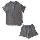 パジャマ〔半袖・レディース〕 パジャマ レディース 半袖 半ズボン S M L ルームウエア セット レディースパジャマ 3重ガーゼ 綿100% コットン 部屋着 前開き おしゃれ recorela ぼん家具