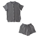 パジャマ〔半袖・レディース〕 パジャマ レディース 半袖 半ズボン S M L ルームウエア セット レディースパジャマ 3重ガーゼ 綿100% コットン 部屋着 前開き おしゃれ recorela ぼん家具