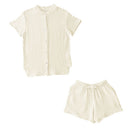 パジャマ〔半袖・レディース〕 パジャマ レディース 半袖 半ズボン S M L ルームウエア セット レディースパジャマ 3重ガーゼ 綿100% コットン 部屋着 前開き おしゃれ recorela ぼん家具