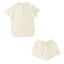 パジャマ〔半袖・レディース〕 パジャマ レディース 半袖 半ズボン S M L ルームウエア セット レディースパジャマ 3重ガーゼ 綿100% コットン 部屋着 前開き おしゃれ recorela ぼん家具