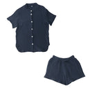 パジャマ〔半袖・レディース〕 パジャマ レディース 半袖 半ズボン S M L ルームウエア セット レディースパジャマ 3重ガーゼ 綿100% コットン 部屋着 前開き おしゃれ recorela ぼん家具