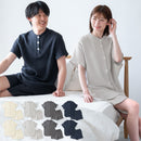 パジャマ〔半袖・男女兼用〕 パジャマ メンズ レディース 半袖 半ズボン S M L ルームウエア セット 3重ガーゼ 綿100% コットン 部屋着 前開き ボタン きれいめ おしゃれ recorela ぼん家具