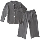 パジャマ〔長袖・男女兼用〕 ルームウェア 上下 レディース メンズ 長袖 S M L パジャマ 部屋着 ナイトウェア コットン100％ 綿 前開き ボタン おしゃれ  recorela ぼん家具