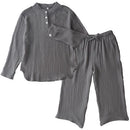 パジャマ〔長袖・男女兼用〕 ルームウェア 上下 レディース メンズ 長袖 S M L パジャマ 部屋着 ナイトウェア コットン100％ 綿 前開き ボタン おしゃれ  recorela ぼん家具