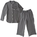 パジャマ〔長袖・男女兼用〕 ルームウェア 上下 レディース メンズ 長袖 S M L パジャマ 部屋着 ナイトウェア コットン100％ 綿 前開き ボタン おしゃれ  recorela ぼん家具