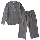 パジャマ〔長袖・男女兼用〕 ルームウェア 上下 レディース メンズ 長袖 S M L パジャマ 部屋着 ナイトウェア コットン100％ 綿 前開き ボタン おしゃれ  recorela ぼん家具