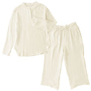 パジャマ〔長袖・男女兼用〕 ルームウェア 上下 レディース メンズ 長袖 S M L パジャマ 部屋着 ナイトウェア コットン100％ 綿 前開き ボタン おしゃれ  recorela ぼん家具