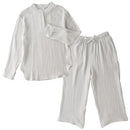 パジャマ〔長袖・男女兼用〕 ルームウェア 上下 レディース メンズ 長袖 S M L パジャマ 部屋着 ナイトウェア コットン100％ 綿 前開き ボタン おしゃれ  recorela ぼん家具