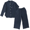 パジャマ〔長袖・男女兼用〕 ルームウェア 上下 レディース メンズ 長袖 S M L パジャマ 部屋着 ナイトウェア コットン100％ 綿 前開き ボタン おしゃれ  recorela ぼん家具