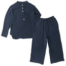 パジャマ〔長袖・男女兼用〕 ルームウェア 上下 レディース メンズ 長袖 S M L パジャマ 部屋着 ナイトウェア コットン100％ 綿 前開き ボタン おしゃれ  recorela ぼん家具