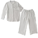 パジャマ〔長袖・男女兼用〕 ルームウェア 上下 レディース メンズ 長袖 S M L パジャマ 部屋着 ナイトウェア コットン100％ 綿 前開き ボタン おしゃれ  recorela ぼん家具