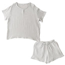 ルームウェア〔半袖・レディース〕 パジャマ レディース 半袖 半ズボン S M L ルームウエア セット 寝巻 3重ガーゼ 綿100% コットン ハーフパンツ ウエストゴム おしゃれ recorela ぼん家具