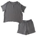 ルームウェア〔半袖・男女兼用〕 パジャマ メンズ レディース 半袖 半ズボン S M L ルームウエア セット 3重ガーゼ 綿100% コットン ハーフパンツ ウエストゴム おしゃれ recorela ぼん家具