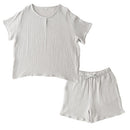 ルームウェア〔半袖・男女兼用〕 パジャマ メンズ レディース 半袖 半ズボン S M L ルームウエア セット 3重ガーゼ 綿100% コットン ハーフパンツ ウエストゴム おしゃれ recorela ぼん家具