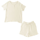 ルームウェア〔半袖・男女兼用〕 パジャマ メンズ レディース 半袖 半ズボン S M L ルームウエア セット 3重ガーゼ 綿100% コットン ハーフパンツ ウエストゴム おしゃれ recorela ぼん家具