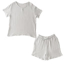 ルームウェア〔半袖・男女兼用〕 パジャマ メンズ レディース 半袖 半ズボン S M L ルームウエア セット 3重ガーゼ 綿100% コットン ハーフパンツ ウエストゴム おしゃれ recorela ぼん家具