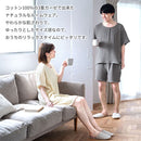 ルームウェア〔半袖・男女兼用〕 パジャマ メンズ レディース 半袖 半ズボン S M L ルームウエア セット 3重ガーゼ 綿100% コットン ハーフパンツ ウエストゴム おしゃれ recorela ぼん家具